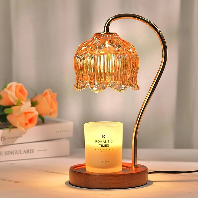 Flower Candle Warmer Lamp with Timer, Mothers Day Gifts for Mom, Candle Lamp Warmer for Jar Candles, Mom Gifts Ideas, Dimmable Candle Lamp for Vintage Home Bedroom Decor, House Warming Gifts for Women