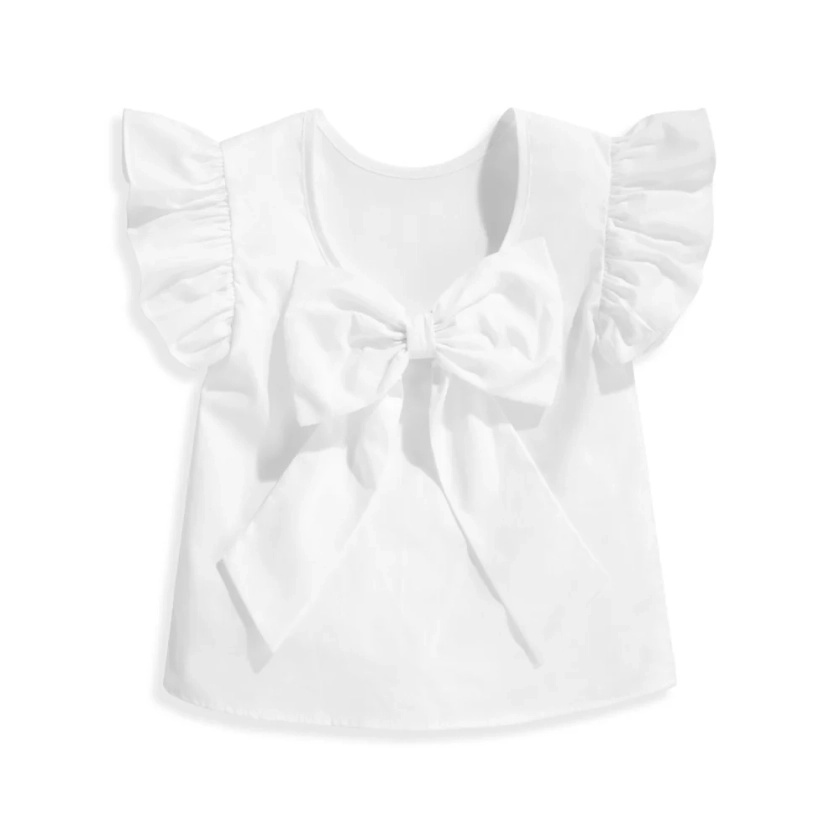 Back Bow Blouse -- White