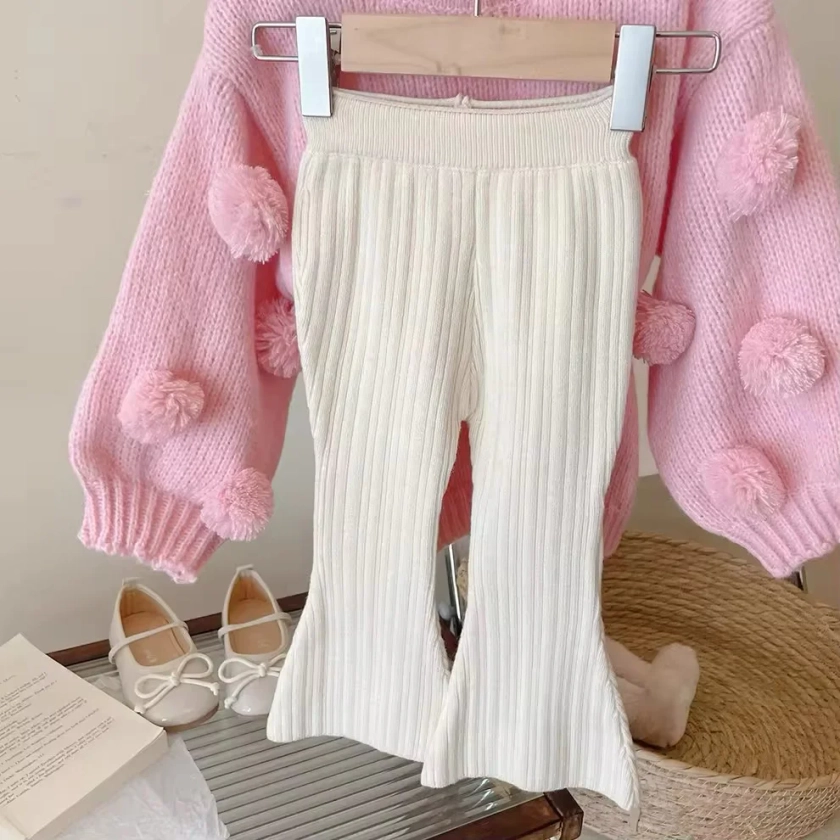 Pre order chunky Pom Pom jumper and knit flares set