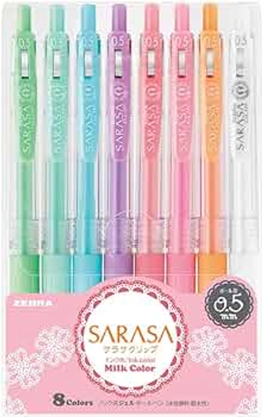 ZEBRA Sarasa Clip 0.5mm Ballpoint Pen, 8 Color Set (JJ15-8C-MK)