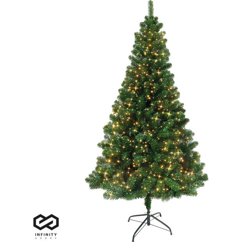 Nordlandia Kunstkerstboom Met LED Verlichting - 240 cm - Realistische Kunststof Kerstboom - Metalen Standaard - - Blokker