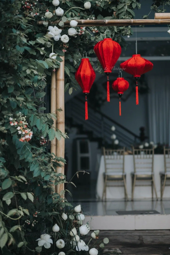 Set 4 Authentic Hoi an Bamboo Silk Lanterns 35cm Mix Shape Lanterns for Bamboo Arch Wedding Decoration. Lanterns for Wedding. - Etsy UK