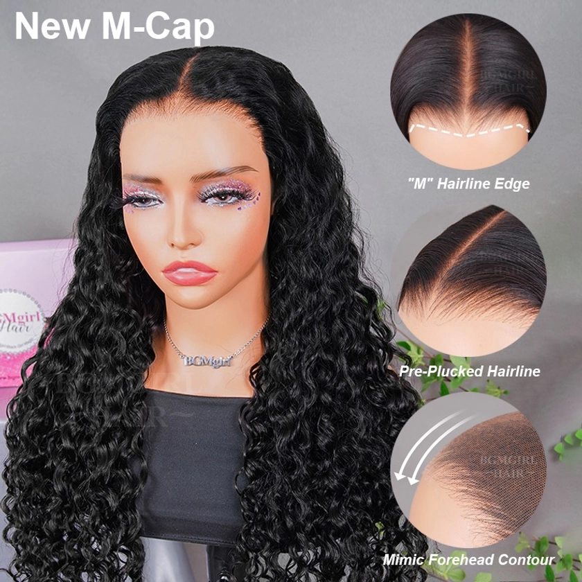 M-cap Water Wave 9×6 HD Lace Wear Go Glueless Wig Pre-Bleached Tiny Knots Pre-Plucked Natural Hairline | BGMgirl Hair BGMgirl