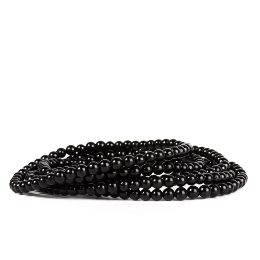 Black Obsidian Rounded Bracelet - Crystal Auras