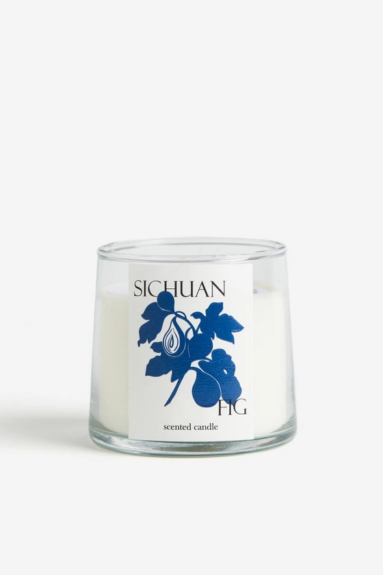 Bougie parfumée dans un pot en verre - Bleu/Sichuan Fig - Home All | H&M FR
