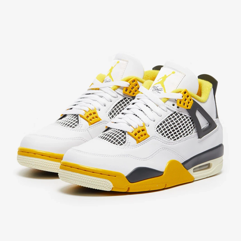 Womens Air Jordan 4 Retro - White/Coconut Milk/Vivid Sulfur - Trainers - Womens Shoes | Pro:Direct Basketball