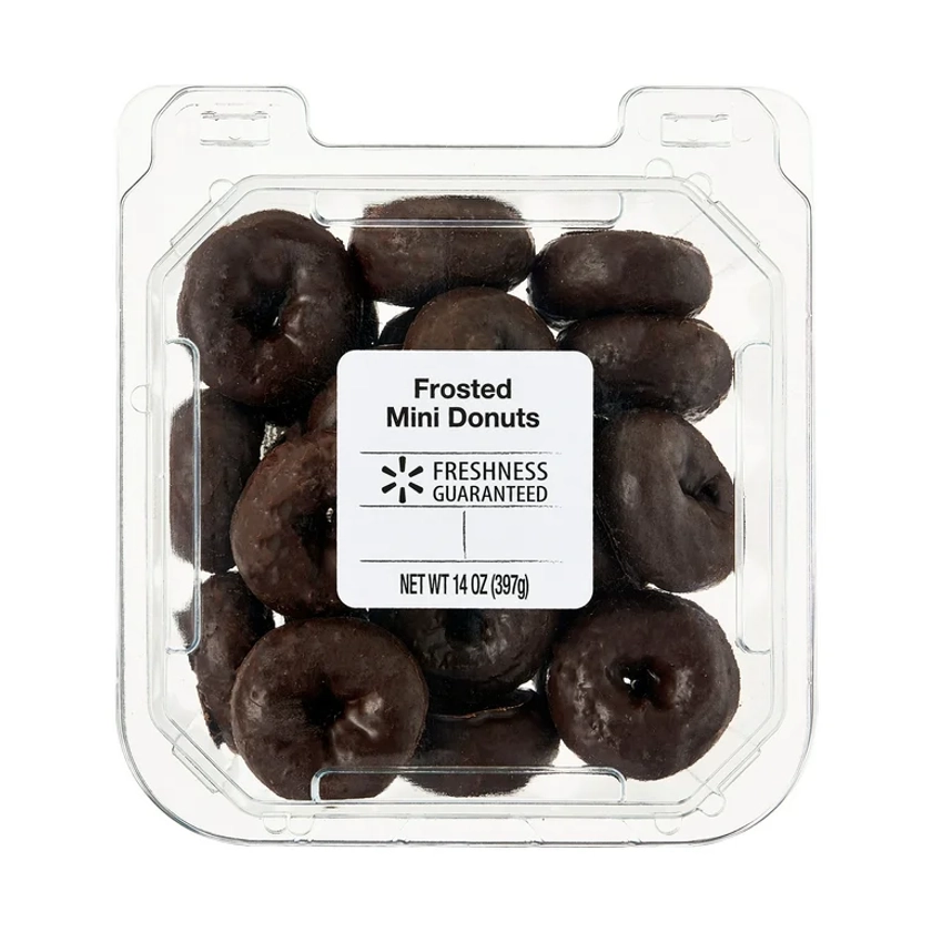 Freshness Guaranteed Chocolate Frosted Mini Donuts, Bakery Clamshell,14 oz