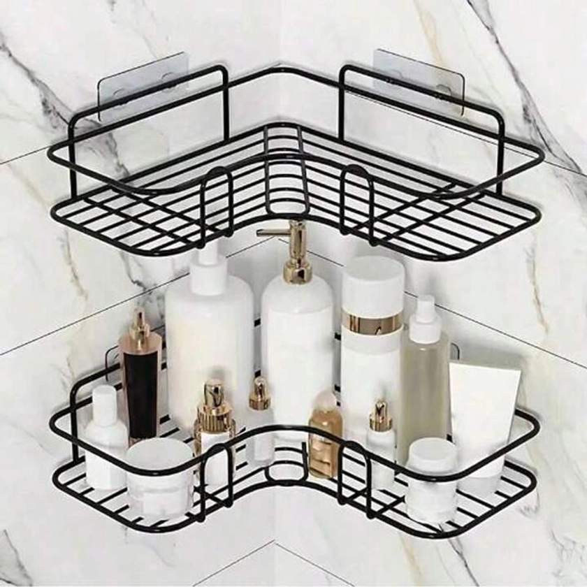 1pc Corner Shower Shelves, Shower Shelf For Inside Bathroom, Shampoo Soap Holder For Shower Wall, Bathroom Caddy Organizer, Shower Caddy Basket, Bathroom Accessories, Bathroom Storage And Organization