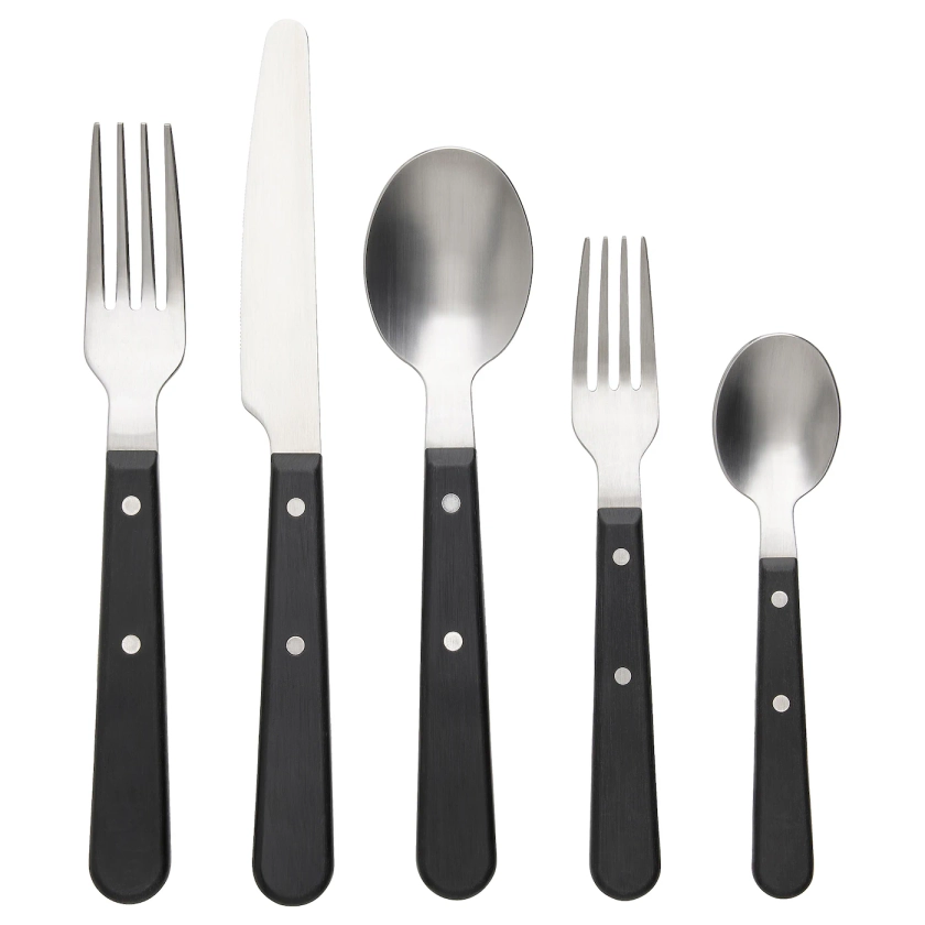LIVNÄRA 20-piece cutlery set - black