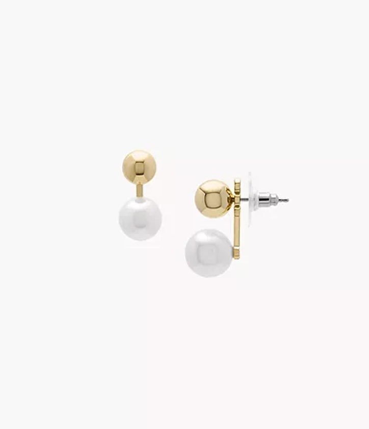 Boucles d&rsquo;oreilles Bright Baubles en nacre blanche