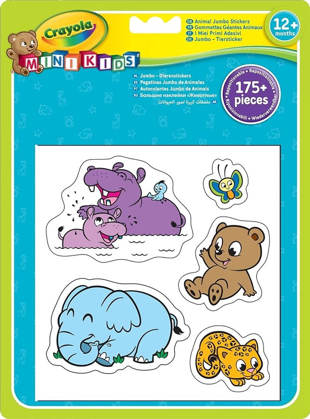 Crayola Mini Kids - 12599 - Loisir Créatif - Gommettes Géantes Animaux : Amazon.fr: Jeux et Jouets