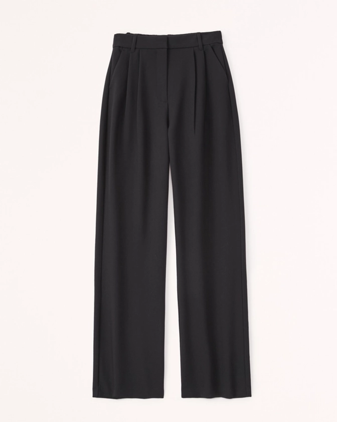 Women's Curve Love A&F Sloane Tailored Wide Leg Pant | Women's Bottoms | Abercrombie.com