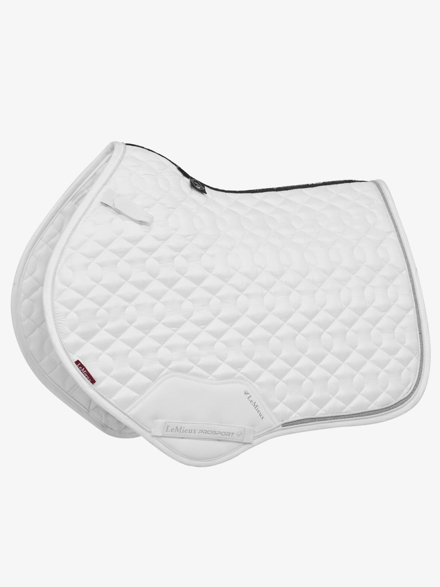 Crystal Suede Close Contact Square White Saddle Pads