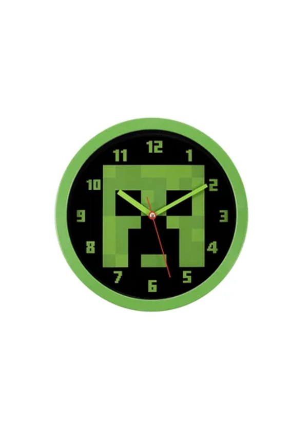 Minecraft Green and Black Wall Clock