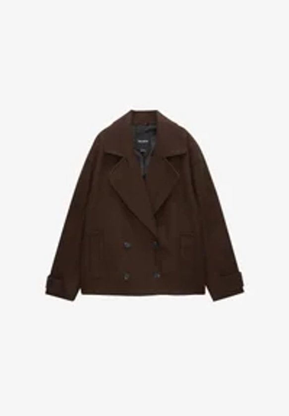 PULL&BEAR Manteau court - dark brown/marron foncé - ZALANDO.FR