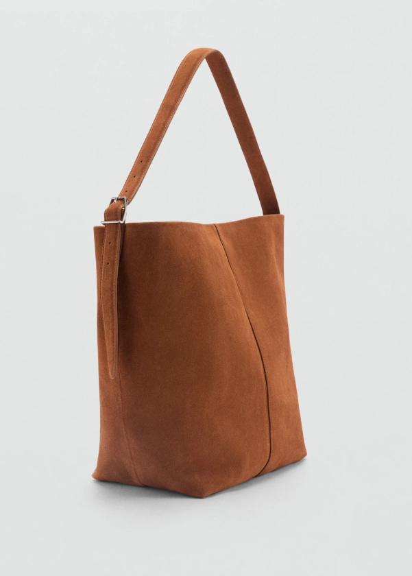 Leather shopper bag - Woman | MANGO USA