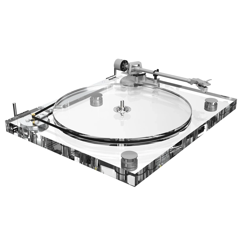 Belt Driven High Fidelity Fully Transparent Acrylic Turntable