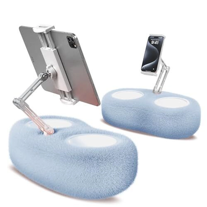 Sufeasdf Tablet Stand with 2 Snack Bowls for Bed and Sofa,Aluminum Alloy Arm ...