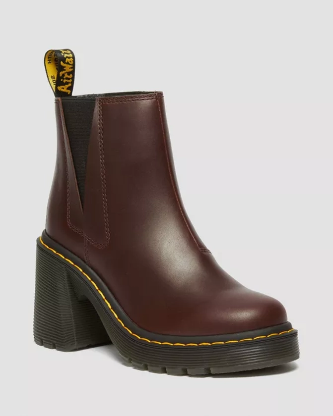 DR MARTENS Spence Pull Up Leather Flared Heel Chelsea Boots