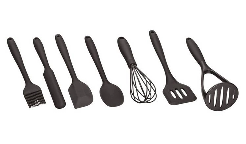 Argos Home Silicone 8 Piece Utensil Set - Black