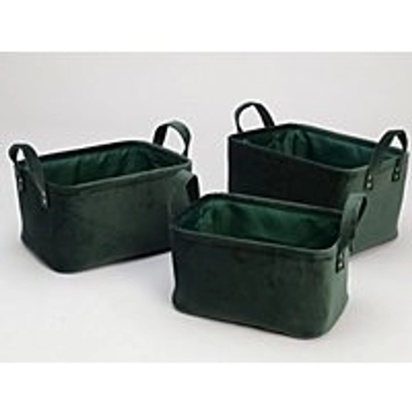 Dark Green Storage Baskets - Set of 3 | Home | George at ASDA