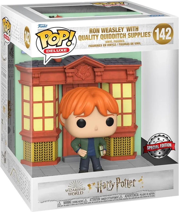 HARRY POTTER Ron Weasley & Quality Quidditch Supplies (Pop! Deluxe) - Funko Pop! n°142 Unisexe Super Pop! Standard