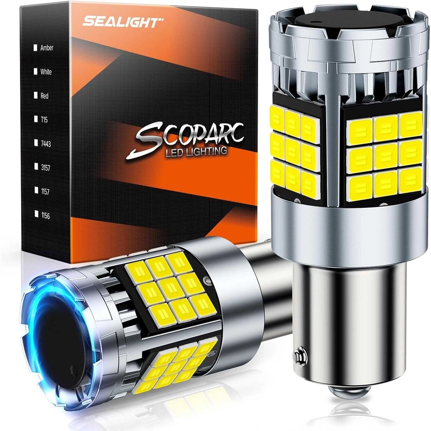 SEALIGHT® SLJ4 1157/BA15D/2057 LED Backup Reverse Brake Tail Light or DRL Bulbs 30W 3000LM 6000K White 2PCS