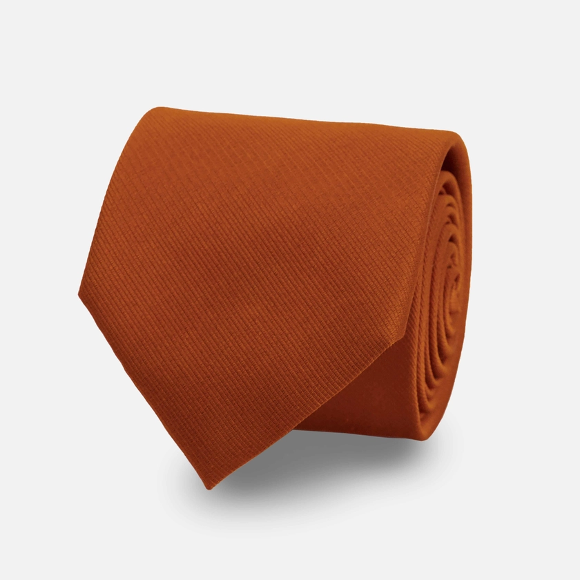 Grosgrain Solid Burnt Orange Tie | Silk Ties | Tie Bar