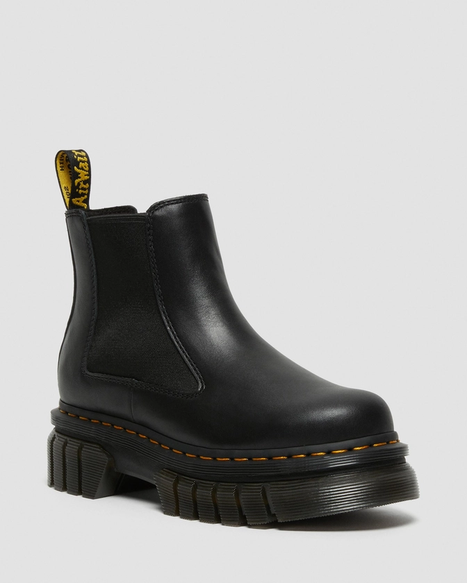 Audrick Nappa Leather Platform Chelsea Boots in Black | Dr. Martens
