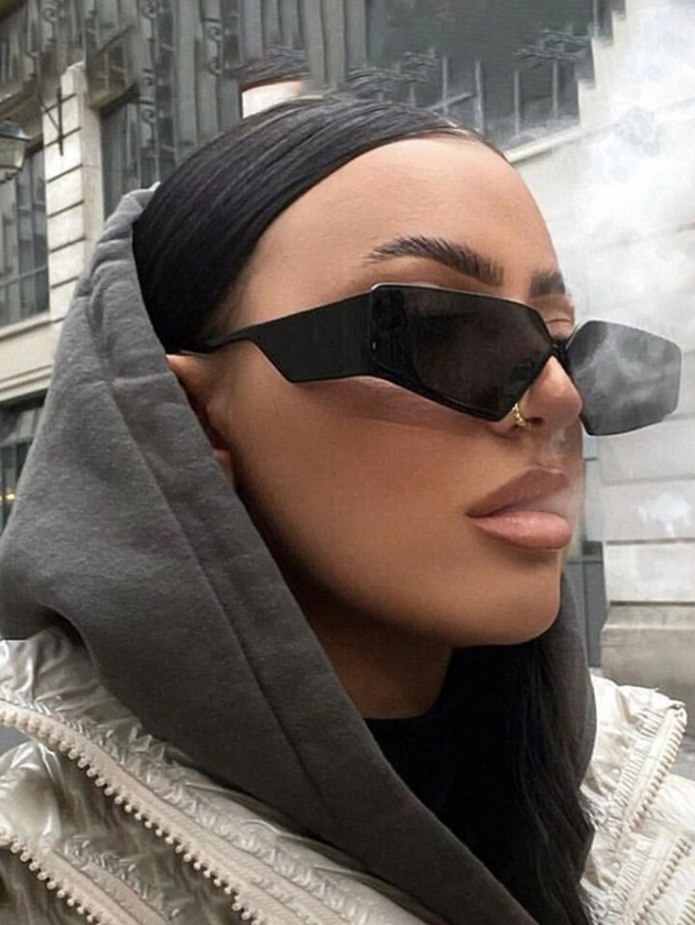 New Trendy Futuristic Rimless Fashion Sunglasses For Women, Personalized Street Style