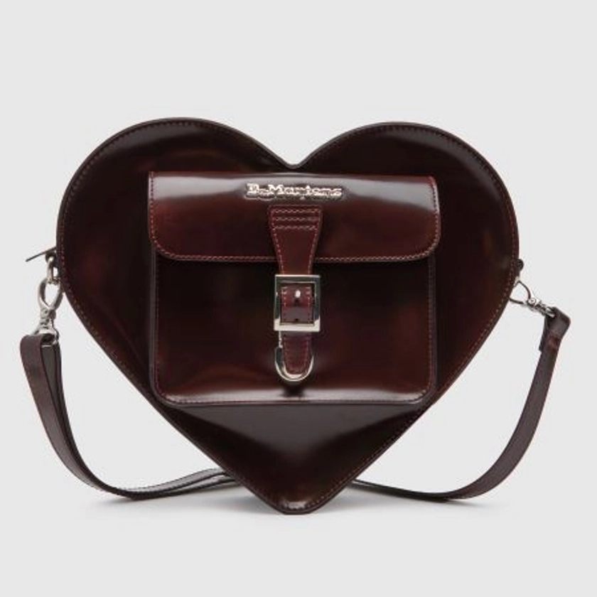 Burgundy Dr Martens Heart Crossbody Backpack Bags | schuh
