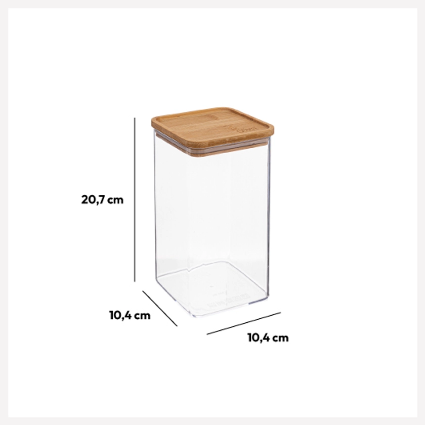 Boîte de conservation carrée couvercle bambou, 0,5L - Eske | 5five