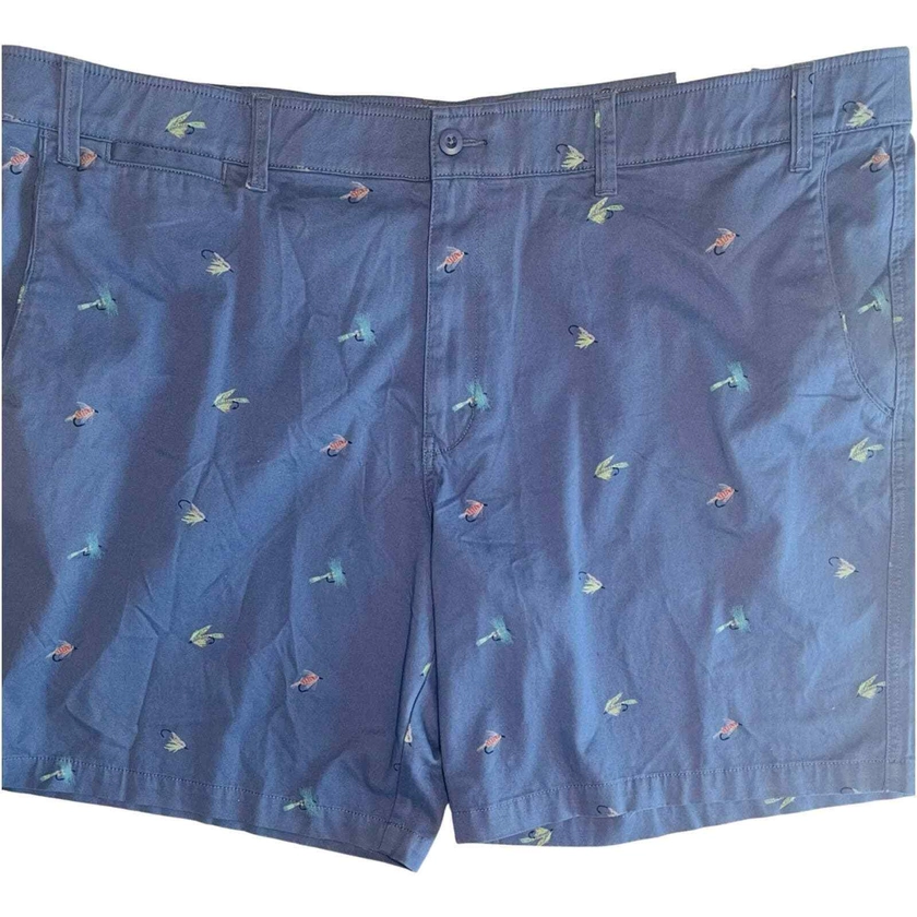 Foundry men’s flat front shorts blue with fishing lures new with tag size 54