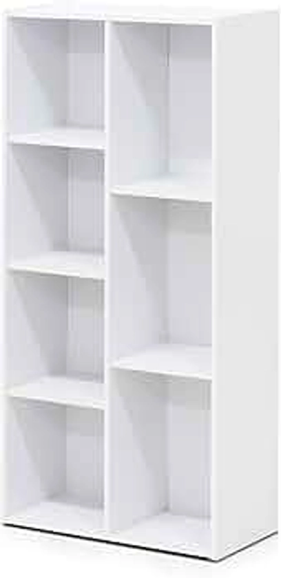 Furinno Luder Bookcase / Book / Storage , 7-Cube, White