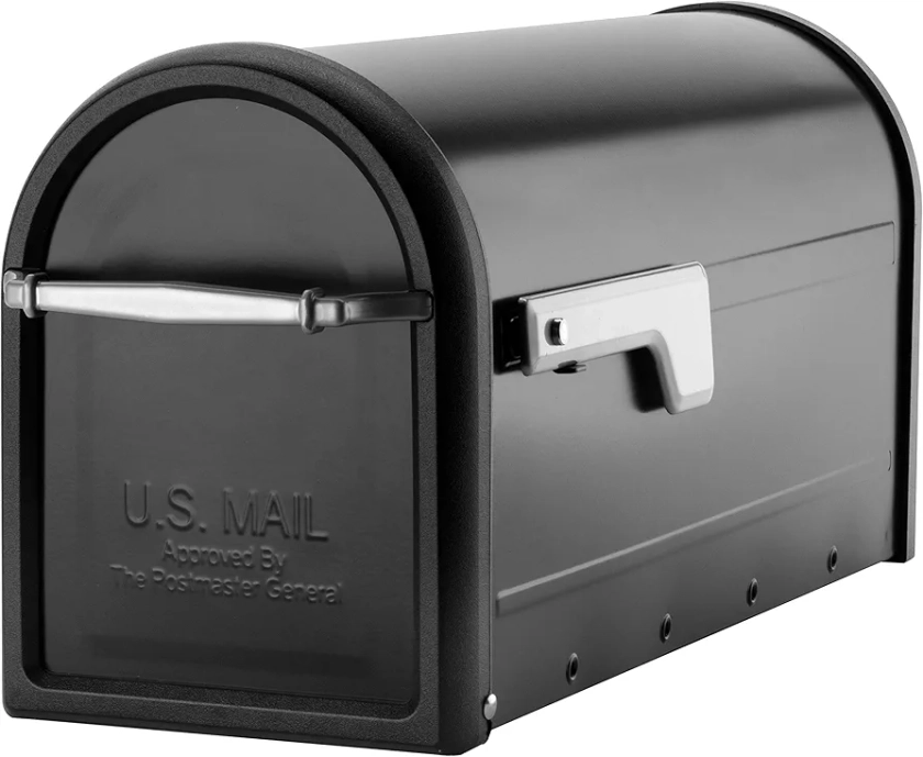 Architectural Mailboxes Chadwick Galvanized Steel Post Mount Mailbox, 8950B-10, Black, Medium Capacity