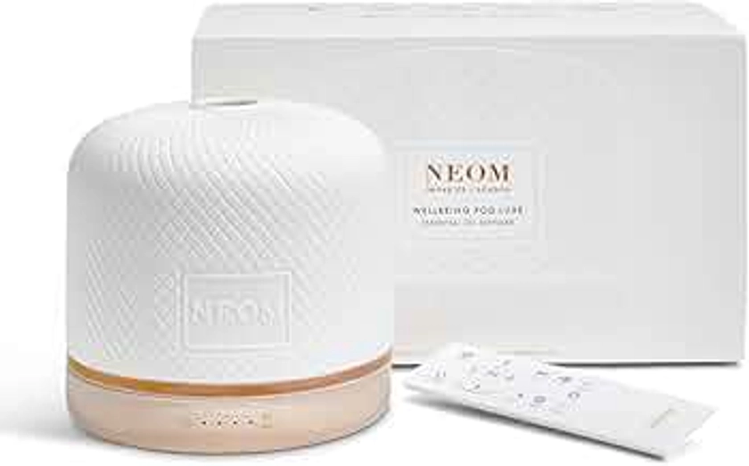 NEOM – Wellbeing Pod Luxe | Premium Ultrasonic Essential Oil Diffuser | Ceramic Cover, Remote Control, LED Light & Timer | Aromatherapy Diffuser | Home Fragrance…