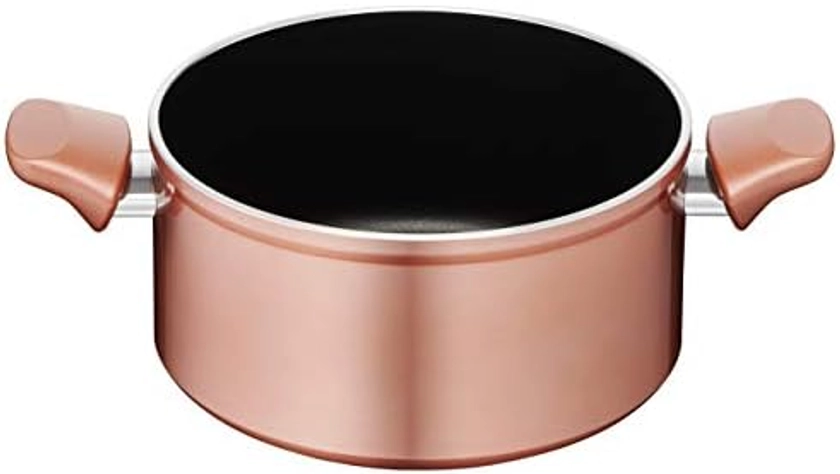 Lagostina Ramedi Fonda Saucepan with 2 Handles, Copper Effect Exterior, Non-Stick Aluminium, Diameter 20 cm, Black : Amazon.com.be: Home & Kitchen