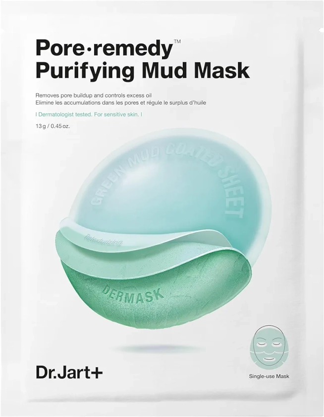 Dr.Jart+ Pore.Remedy Purifying Mud Face Mask | Sheet Mask | Korean Skin Care, 0.46 Ounce