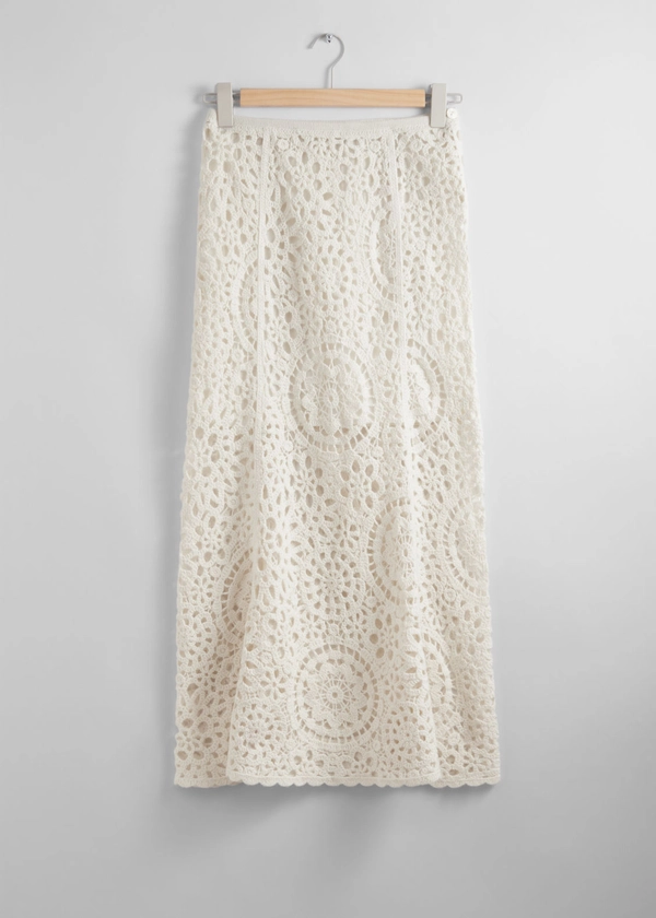 Crocheted Midi Skirt - White - & Other Stories ES