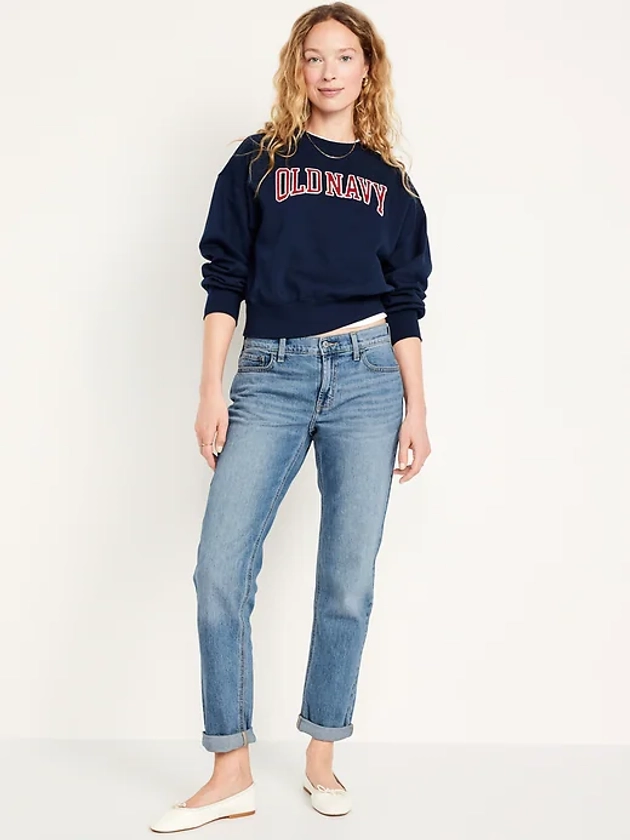 Mid-Rise Wow Boyfriend Straight Jeans