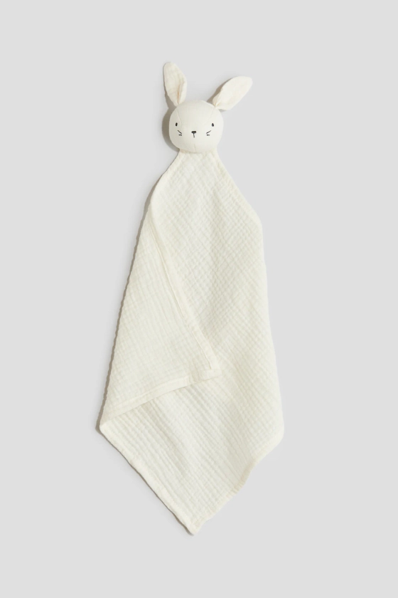 Doudou en mousseline de coton - Blanc/lapin - ENFANT | H&M FR