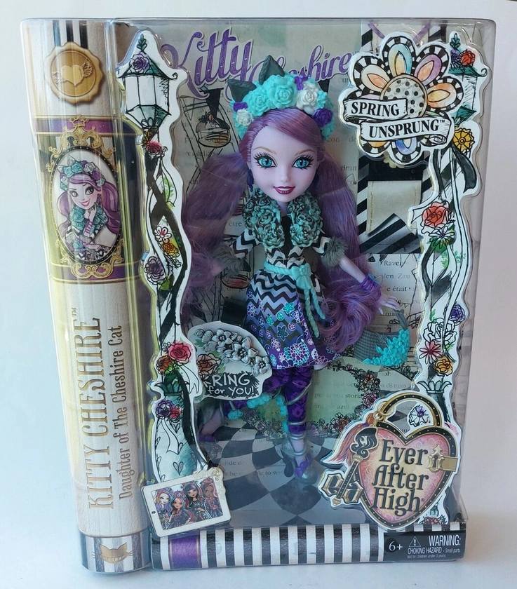 Ever After High Spring Unsprung Doll Kitty Cheshire Mattel 2014 New RARE