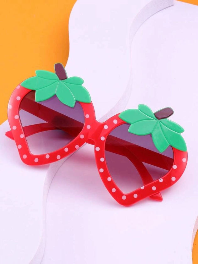 1pair Kids Strawberry Frame Fashion Glasses For Outdoor