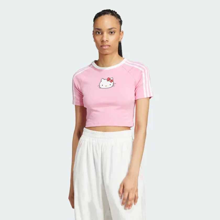 Camiseta Baby Look adidas x Hello Kitty Três Listras