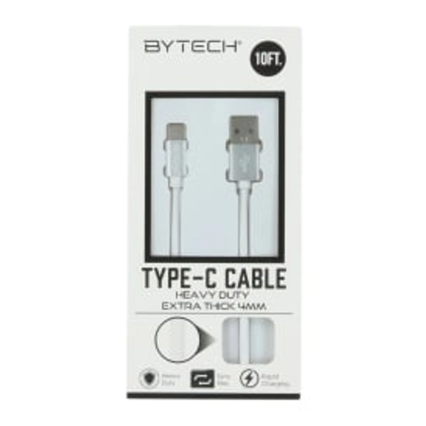 10ft heavy duty USB-C charging cable - white