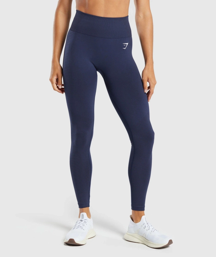 Gymshark Vital Seamless Leggings - Heavy Blue/ Marl