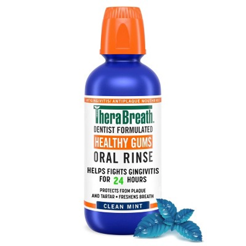TheraBreath Healthy Gums Mouthwash Antigingivitis - Clean Mint - 16 fl oz