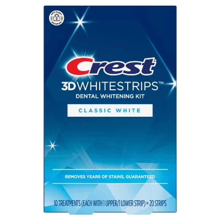 Crest 3DWhitestrips Classic White At-home Teeth Whitening Kit - 10 Treatments