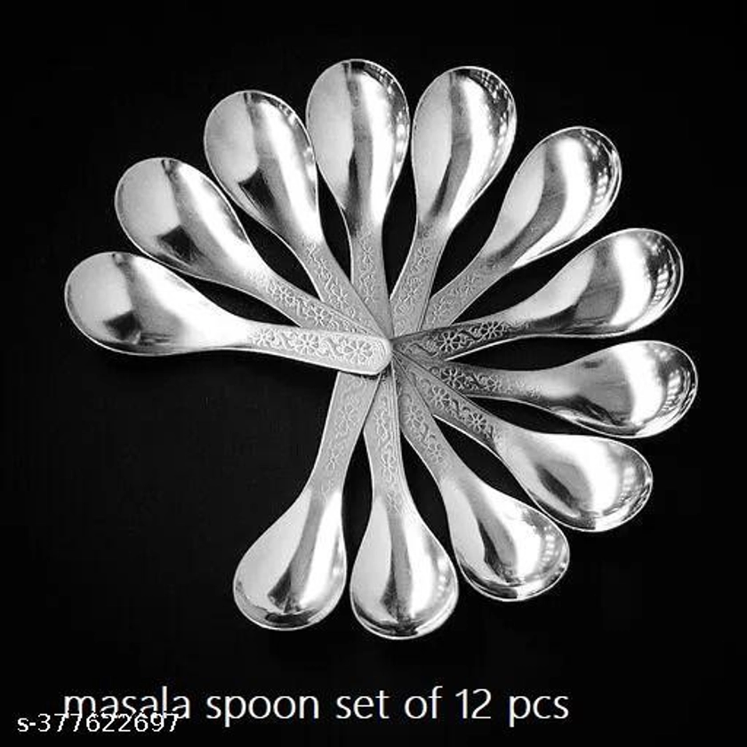 Onetime Stainless Steel Small Set of 12 Pieces Masala Spoon, Set for Home/Kitchen Rust Proof High Durable Stylish Dishwasher Safe, Length 9 cm pack of 12