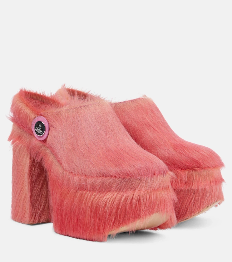 Swamp calf hair platform clogs in pink - Vivienne Westwood | Mytheresa